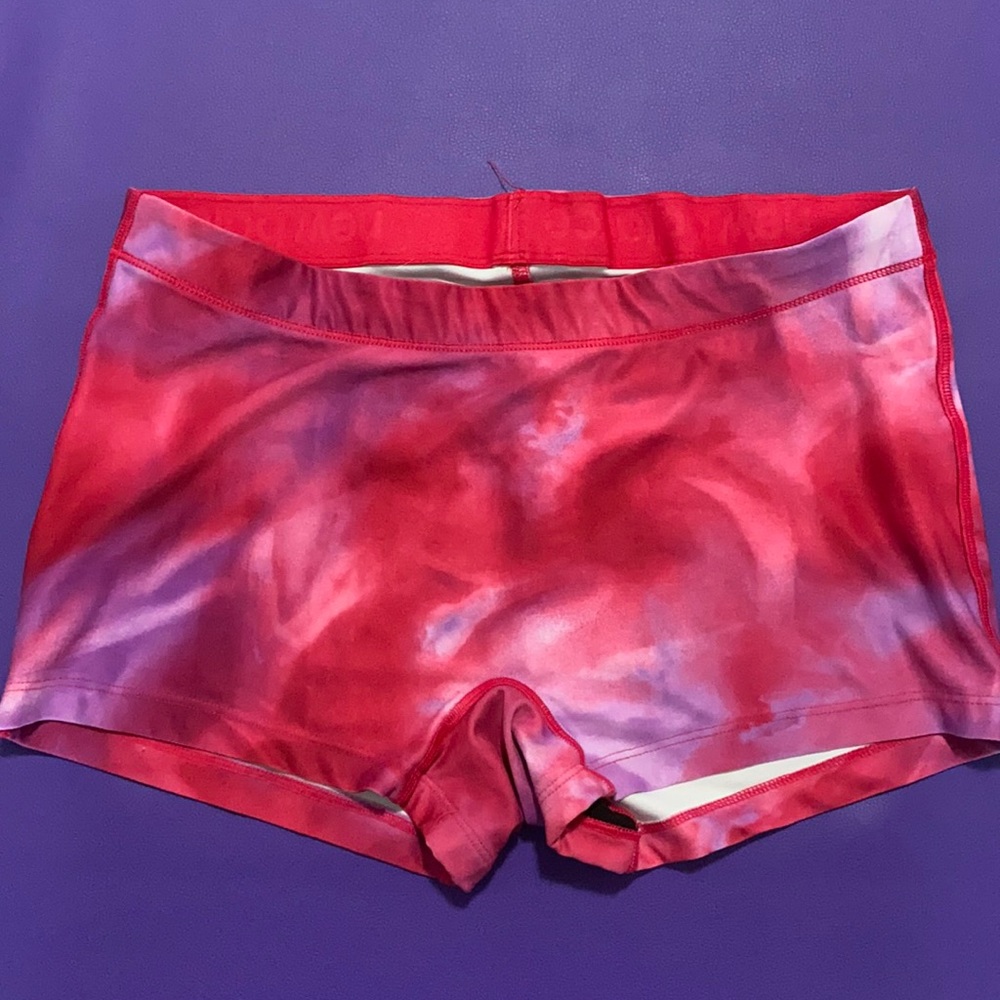New Balance Spandex shorts in pink/purple tye-dye